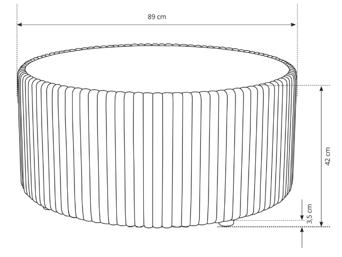 MIJA Okrągły stolik tapicerowany w tkaninie Tilia - zdjęcie produktu
